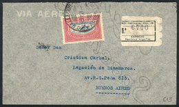 ARGENTINA: Airmail Cover Sent From Rio Gallegos To Buenos Aires On 18/SE/1934, Franked By GJ.651 ALONE (1.08P. First Air - Voorfilatelie