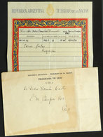 ARGENTINA: Deluxe Telegram And Envelope Used On 24/DE/1947, Minor Defects, Interesting! - Préphilatélie