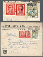 ARGENTINA: Cover Sent By Express Mail From Urquiola To Buenos Aires In 1963, With Mixed Postage Of REVENUE Stamp + Posta - Préphilatélie
