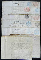 ARGENTINA: REVENUE STAMPED PAPER: 12 Pages Of The Years 1838 To 1874, Most Of The Province Of Buenos Aires, Varied Value - Autres & Non Classés