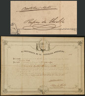 ARGENTINA: Diploma Dated 12/AP/1877 For A Consul In Spain, Signed By President BARTOLOMÉ MITRE, Fine Quality, Rare! - Manuscripts