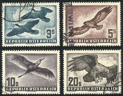 AUSTRIA: Yvert 57/60, 1950/3 Birds, The 4 High Values Of The Set, Used, VF Quality, Catalog Value Euros 360+ - Autres & Non Classés