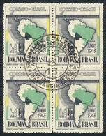 BRAZIL: Sc.C49, Block Of 4 With RED COLOR OMITTED Variety (Sanabria 77a), VF And Rare! - Luftpost