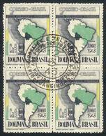 BRAZIL: Sc.C49, Block Of 4 With RED COLOR OMITTED Variety (Sanabria 77a), VF And Rare! - Aéreo