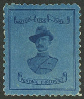 CAPE OF GOOD HOPE: Sc.179, 1900 3p. Blue On Blue, Mint Very Lightly Hinged, Very Fine Quality! - Cape Of Good Hope (1853-1904)