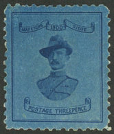 CAPE OF GOOD HOPE: Sc.179, 1900 3p. Blue On Blue, Mint Very Lightly Hinged, Very Fine Quality! - Cabo De Buena Esperanza (1853-1904)