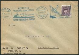 CZECHOSLOVAKIA: Cover Posted On 24/JUN/1937 With Nice Postmark With Slogan Topic AVIATION, VF Quality! - Briefe U. Dokumente