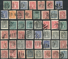 CHILE: Lot Of 47 Old Stamps, Most With Interesting Mute Or Semi-mute Cancels, VF Quality! - Cile