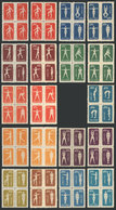 CHINA: Sc.141/150 (without 146), 1952 Armies, 9 Blocks Of 4 Of The Set Of 10 (ORIGINAL Stamps, Only Missing Sc.146) + Th - Usati