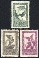 NORTH KOREA: Sc.639/641, 1965 Butterflies, Compl. Set Of 3 Values, MNH, Excellent Quality! - Corea Del Norte