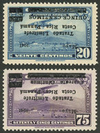 COSTA RICA: Yvert 48 + 49, Both With INVERTED OVERPRINT, Very Fine Quality! - Costa Rica