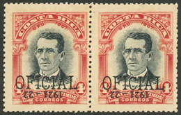 COSTA RICA: "Sc.O60, Pair With INVERTED ""1921 - 22"" Overprint, MNH, VF Quality!" - Costa Rica