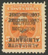 COSTA RICA - ALMIRANTE: 1921 Stamp With Double Inverted Overprint, Mint Without Gum, VF Quality! - Costa Rica