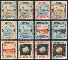 ERITREA: Sc.175/180 + C1/C6, 1934 Animals, Etc., Cmpl. Set Of 12 Values, Mint Lightly Hinged, Fine To VF Quality! - Erythrée