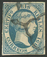SPAIN: Yvert 10, 1851 6R. Blue, Used, Small Thin On Back, Very Nice Front, Catalog Value Euros 1,100. - Unused Stamps