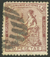 SPAIN: Yvert 139, 1873 10P. Chestnut, High Value Of The Set, Used, With Minor Defects But Of Very Fine Appearance, Rare, - Neufs