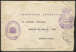 SPAIN: "CIVIL WAR: Cover Sent With Postal Franchise Of Battleship ""DESTRUCTOR JOSE LUIS DIEZ"" To Argentina On 27/AU/19 - Lettres & Documents