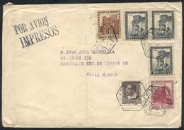 SPAIN: Airmail Cover With Printed Matter Sent From Valencia To Argentina On 27/OC/1937, Nice Postage Of 17.05Ptas., VF! - Brieven En Documenten