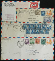 UNITED STATES: 4 Airmail Covers Sent To Argentina, Nice Frankings! - Postal History