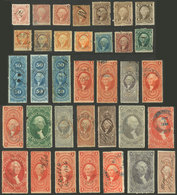 UNITED STATES: Several Dozens Old Revenue Stamps, Fine To VF General Quality (some With Minor Defects), Very Interesting - Revenues