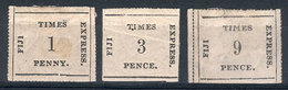 FIJI: Sc.6 + 7 + 9, The First Two With Gum, The Latter Without Gum. All With Minor Defects (thinned Or With Creases), Bu - Fidji (1970-...)