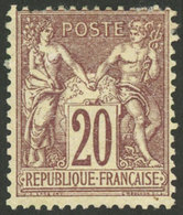 FRANCE: Yvert 67, 1876/8 20c. Lilac-chestnut, Lightly Hinged, Fine Quality, Catalog Value Euros 825. - Andere & Zonder Classificatie