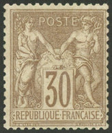 FRANCE: Yvert 69, 1876/8 30c. Light Brown, Lightly Hinged, VF Quality, Catalog Value Euros 600. - Andere & Zonder Classificatie