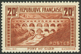 FRANCE: Yvert 262, 1929 20Fr. Pont Du Gard, Mint Lightly Hinged, VF Quality, Catalog Value Euros 325. - Andere & Zonder Classificatie