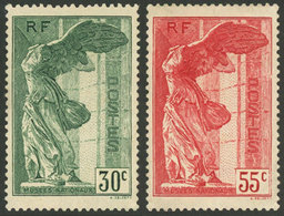 FRANCE: Yvert 354/5, 1937 Winged Victory Of Samothrace, Set Of 2 Mint Values, VF Quality, Catalog Value Euros 170. - Other & Unclassified