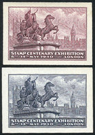 GREAT BRITAIN: "2 Proofs Of Cinderellas Or Labels For The Stamp Centenary Exhibition Of London 1940, Printed By Waterlow - Sonstige & Ohne Zuordnung