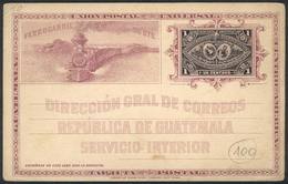 HONDURAS: Old 1c. Postal Card Illustrated With Train View, Fantastic, VF Quality! - Honduras