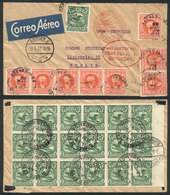 HONDURAS: Airmail Cover Sent From Cochabamba To Berlin On 20/MAR/1932 With Spectacular Postage On Front And Back, VF Qua - Honduras