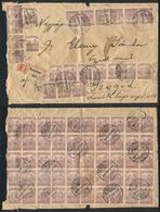 HUNGARY: Registered Cover Sent From Szentes To Praged On 27/FE/1923 With Spectacular Postage On Front And Reverse! - Other & Unclassified