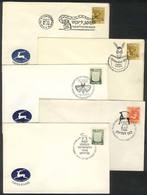 ISRAEL: 5 Covers Of Years 1958/1966 With Thematic Postmarks TOPIC FAUNA, VF Quality! - Lots & Serien