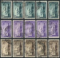 ITALY: Yvert 539/541, 1949 Reconstruction Of Europe, 5 Complete Used Sets, VF Quality, Catalog Value Euros 275 - Non Classificati