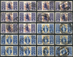 ITALY: Yvert 129/130, 1948 Santa Catherina, 10 Complete Used Sets, Fine To Excellent Quality, Catalog Value Euros 800. - Sin Clasificación