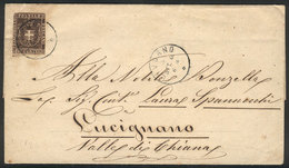 ITALY: Entire Letter Sent From Livorno To Lucignano On 3/OC/1860, Franked By Sc.19 Of Toscana (short Margins), Very Fres - Andere & Zonder Classificatie