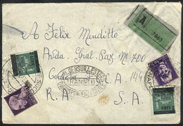 ITALY: Registered Cover Sent To Argentina In JAN/1946 Franked With 15L., Missing The Back Flap Else VF Quality! - Sonstige & Ohne Zuordnung