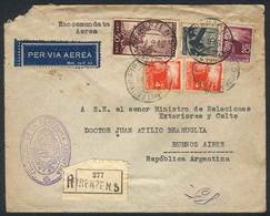 ITALY: Registered Air Mail Cover Sent To Argentina On 14/SE/1946 Franked With L.88, Interesting! - Altri & Non Classificati