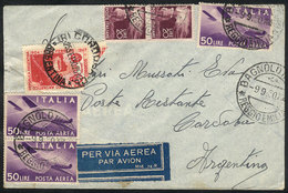 ITALY: Spectacular Mixed Postage: Airmail Cover Sent From Bagnolo To Argentina On 9/SE/1950 Franked With 190L. + Argenti - Other & Unclassified