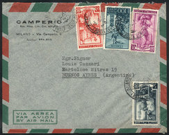 ITALY: Airmail Cover Franked With 195L., Sent From Milano To Argentina On 6/SE/1951, Fine Quality! - Otros & Sin Clasificación