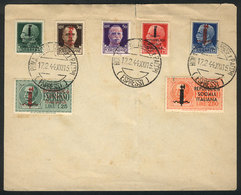 ITALY - REPUBBLICA SOCIALE ITALIANA: Cover With 7 Overprinted Stamps, Cancelled In Roma In 17/FE/1944, With A Vertical C - Other & Unclassified