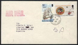 FALKLAND ISLANDS/MALVINAS: Cover Sent From Mount Pleasant To Buenos Aires On 21/DE/1993 Franked With 26p., VF Quality! - Falklandeilanden