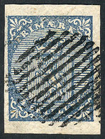 NORWAY: Sc.1, 1855 4s. Blue, Used, Wide Margins, VF Quality! - Andere & Zonder Classificatie