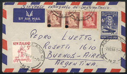 NEW ZEALAND: Airmail Cover Sent To Argentina On 2/OC/1958, Nice Postage! - Cartas & Documentos