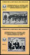 PARAGUAY: 2 Souvenir Sheets Issued In 1971 Commemorating The Visit Of The President To Japan, Both With MUESTRA Overprin - Paraguay