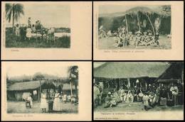 PARAGUAY: Indians And Workers: 6 Fantastic Postcards With Fantastic Views: Toba Indians Preparing Lunch, Cart, Hat Makin - Paraguay