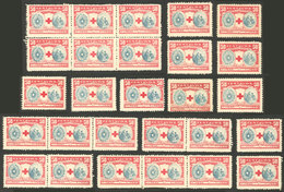 PARAGUAY: Red Cross Cinderella Of The Year 1922, 26 MNH Examples, Excellent Quality! - Paraguay