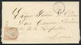 PERU: Entire Letter Sent From Tacna To Lima On 28/MAY/1863 To Pedro Diez Canceco (President Of The Republic), Franked Wi - Peru