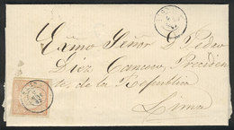 PERU: Entire Letter Sent From Tacna To Lima On 28/MAY/1863 To Pedro Diez Canceco (President Of The Republic), Franked Wi - Perú